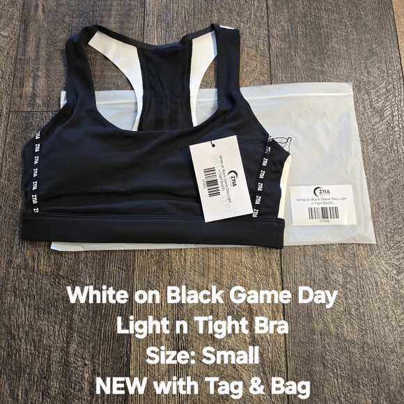 White on Black Game Day Bra - Picture 1 of 2